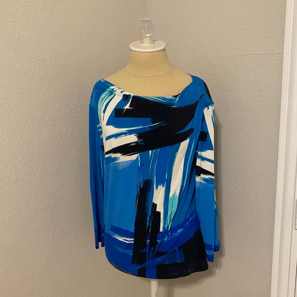 St. John blue 3/4 sleeve top